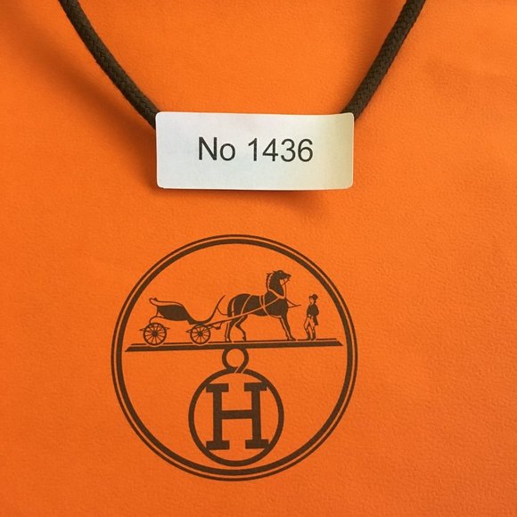Hermes Paper Bag 16.5x11x4 in Rectangular Shopping Bag Orange Authentic w/flaw - Picture 12 of 13